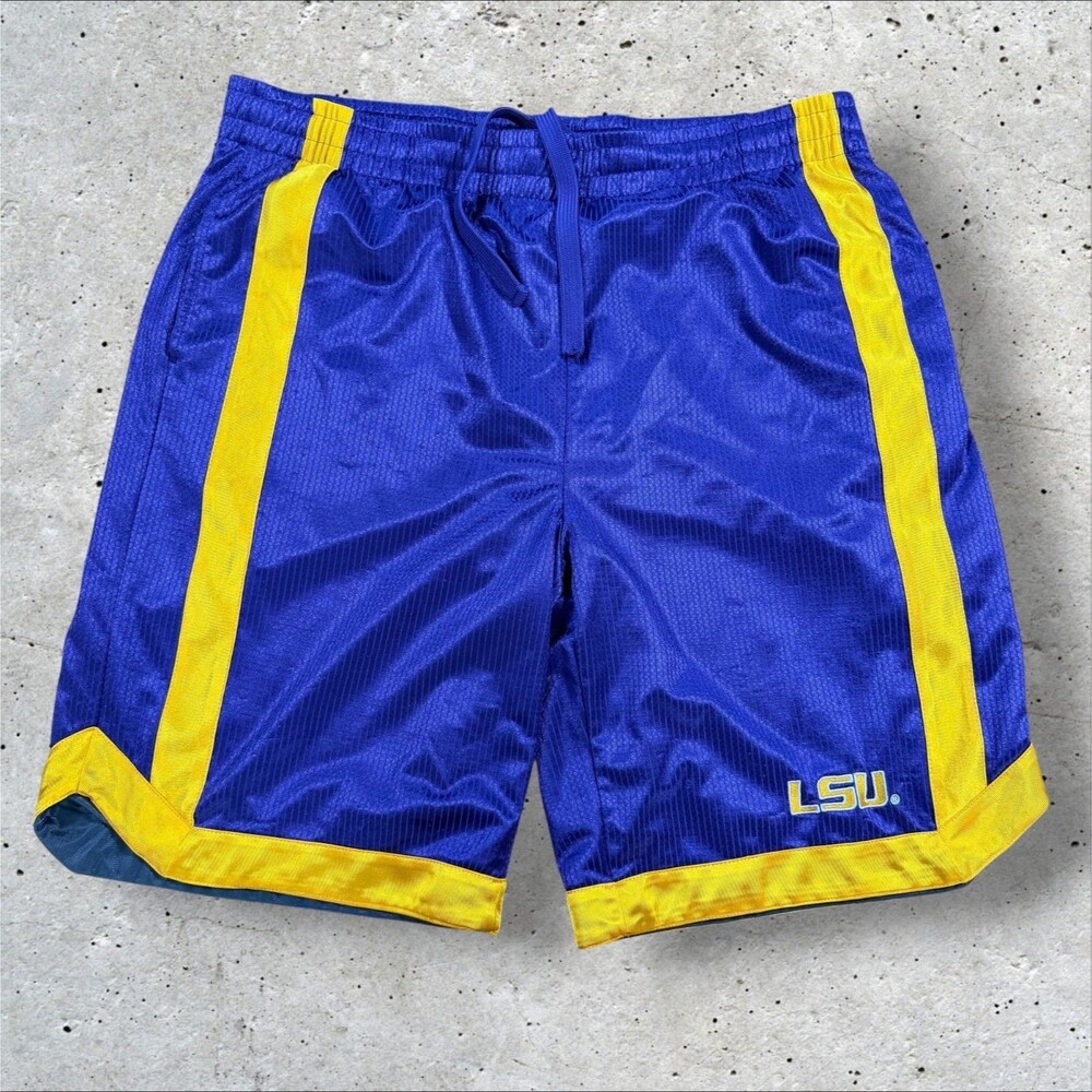 LSU Tigers Basketball Shorts Mens Large Stadium Athletics Dazzle Mesh